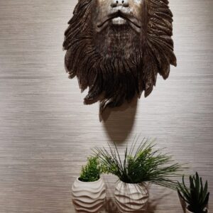 Lobo Decoración Gesso Pan de Plata