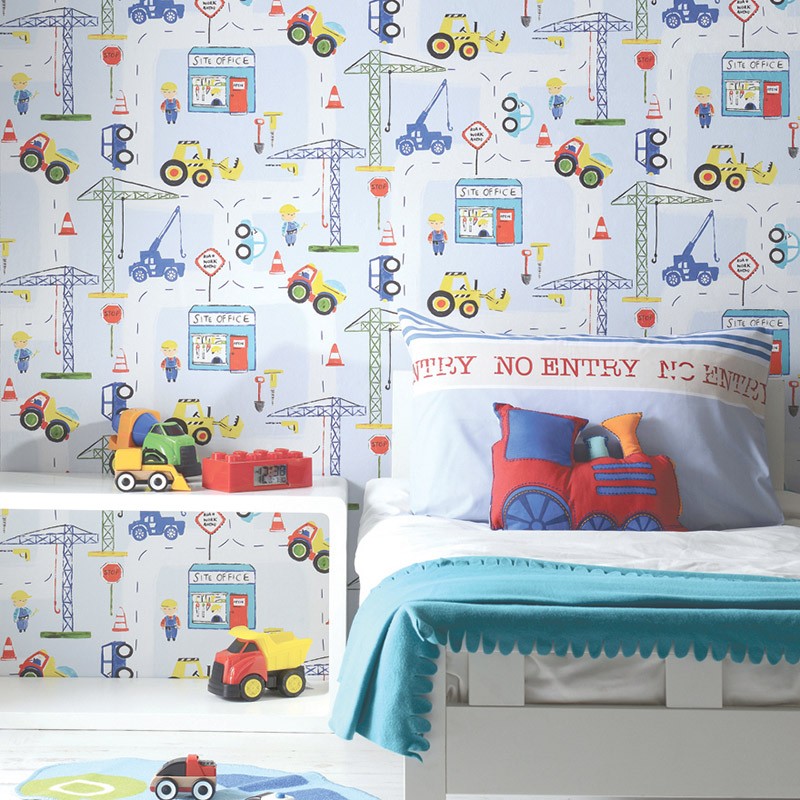 Papel de Pared Make Believe – Roadworks Ahead Blue 11051 Papel de Pared Make Believe - Roadworks Ahead Blue 11051
