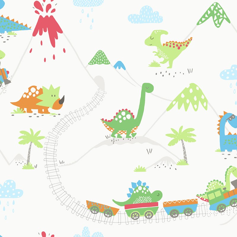 Papel de Pared Make Believe - Dino Town Multi 12530