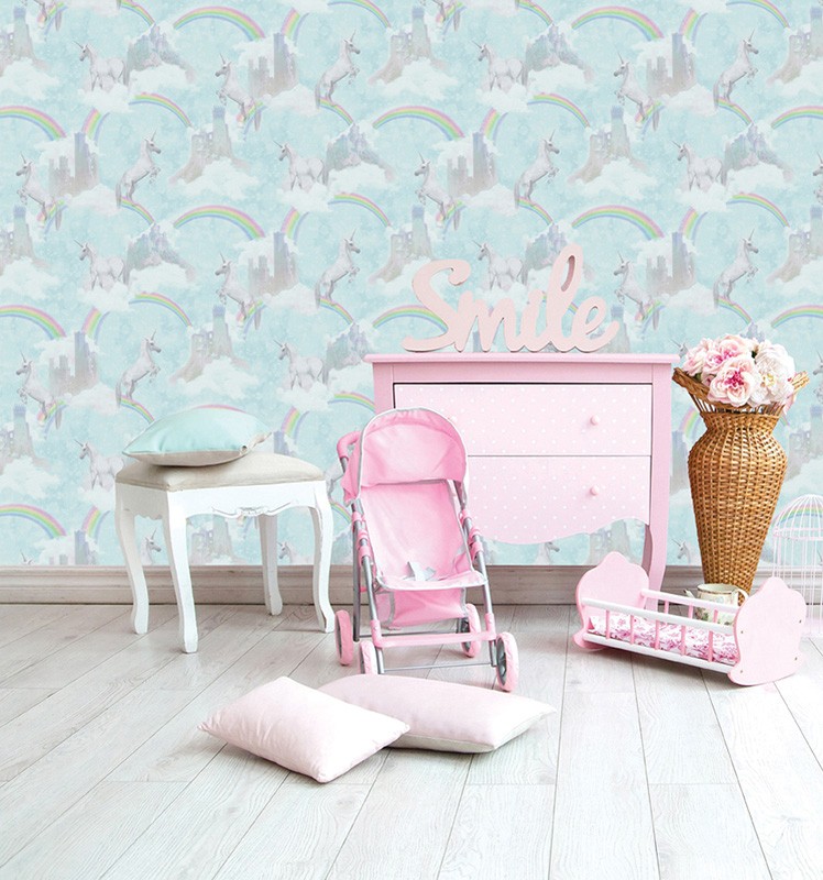 Papel de Pared Make Believe – I Believe in Unicorns Pink 12480 Papel de Pared Make Believe - I Believe in Unicorns Pink 12480