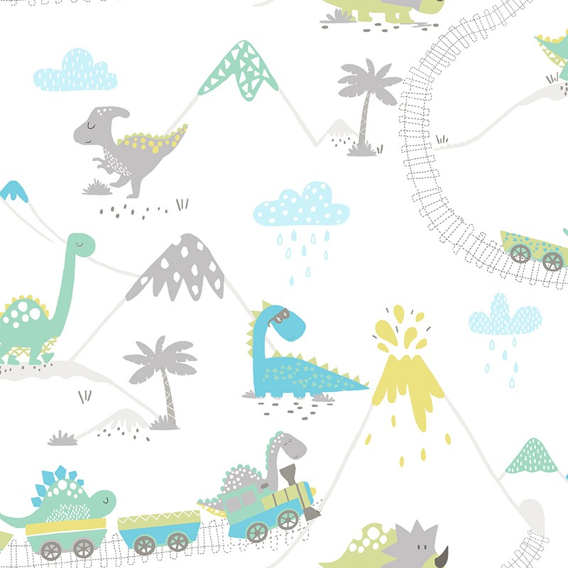 Papel de Pared Make Believe – Dino Town Multi 12530 Papel de Pared Make Believe - Dino Town Multi 12530
