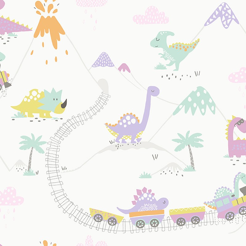 Papel de Pared Make Believe – Dino Town Multi 12530 Papel de Pared Make Believe - Dino Town Multi 12530
