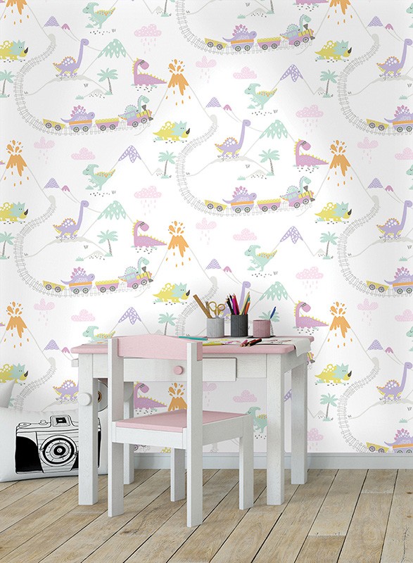 Papel de Pared Make Believe – Dino Town Multi 12530 Papel de Pared Make Believe - Dino Town Multi 12530