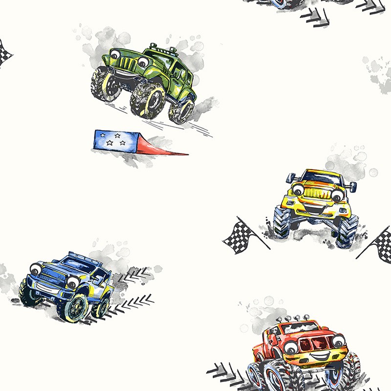 Papel de Pared Make Believe - Monster Trucks Multi 12510