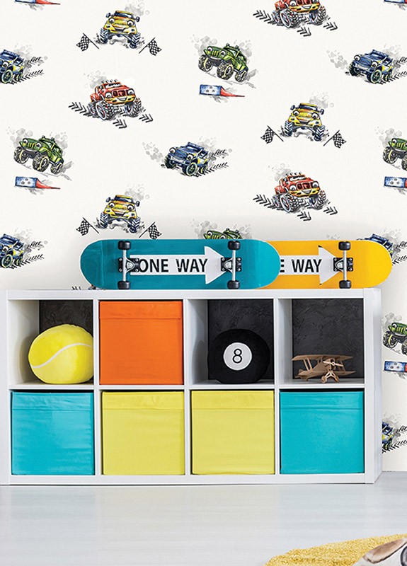 Papel de Pared Make Believe – Monster Trucks Multi 12510 Papel de Pared Make Believe - Monster Trucks Multi 12510