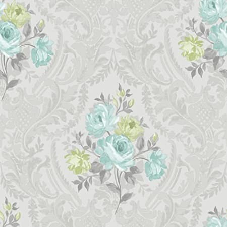 Papel de pared Brigitte non woven soft teal