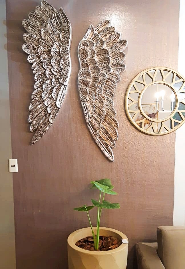 Lobo Decoración Gesso Pan de Plata alas Pan de Plata