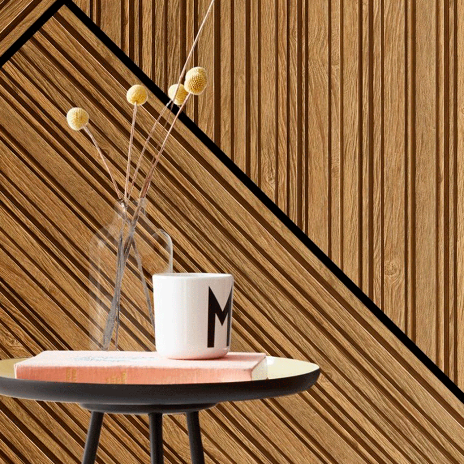 Papel de pared Honey striated wood Papel de pared Honey striated wood