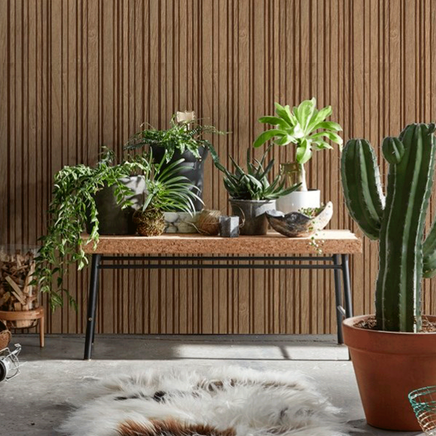 Papel de pared Honey striated wood Papel de pared Honey striated wood