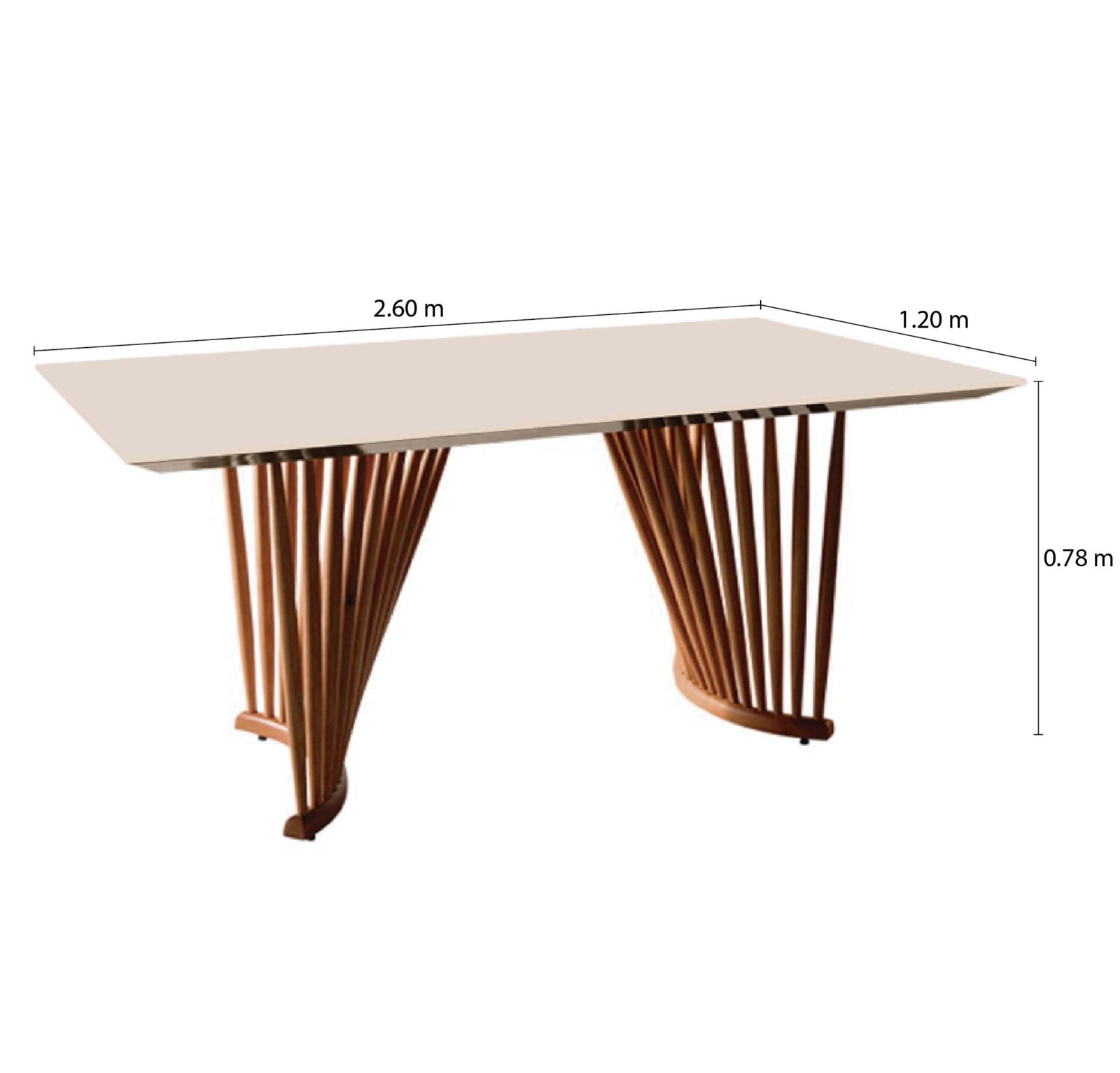 Orn OFF WHITHE 2.60 (1)-14 mesa comedor orn