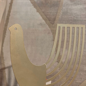 adorno escultura pajaro en metal