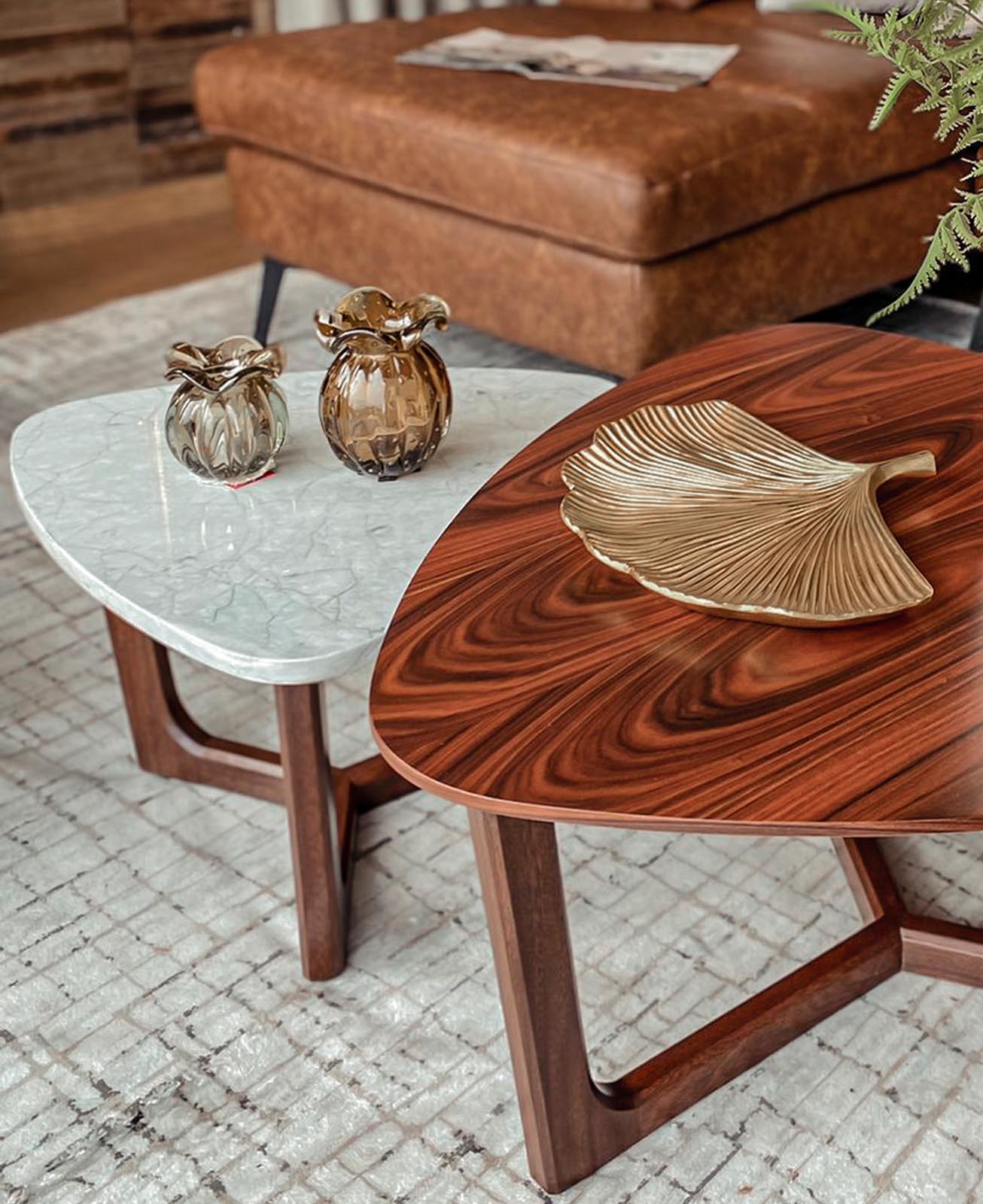 Emilia ROBLE – MORADO MARMOL CARRARA ITALIANO (2) set mesa de centro emilia