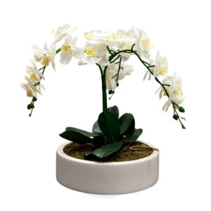 adorno decorativo centro de mesa circular con orquideas