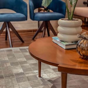 alfombra patchwork cuero